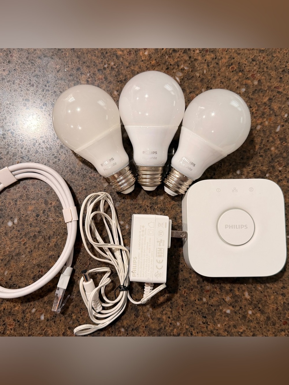 Philips White Smart LED Bulb Kit with Bridge and Cables